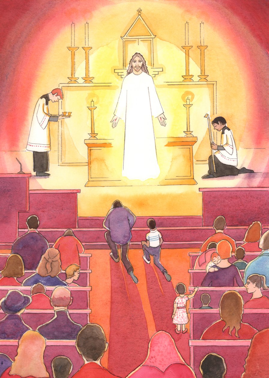 A katolikus egyház szívében lévő „ékszer” Jézus, a mi isteni Megváltónk, jelen van a tabernákulumban, 2004 (papíron nem) alkotó: Elizabeth Wang