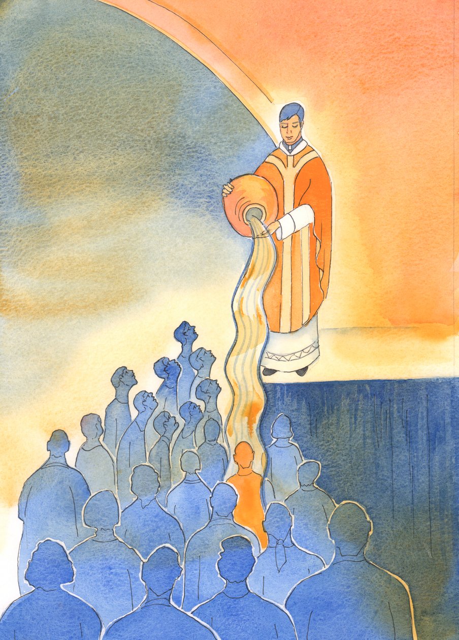 A Krisztus papságát osztozók fő feladata a lelkek megmentése, tisztára mosása Krisztus drága vérével, áldozatával és szentségei által, 2002 (papíron) alkotó: Elizabeth Wang