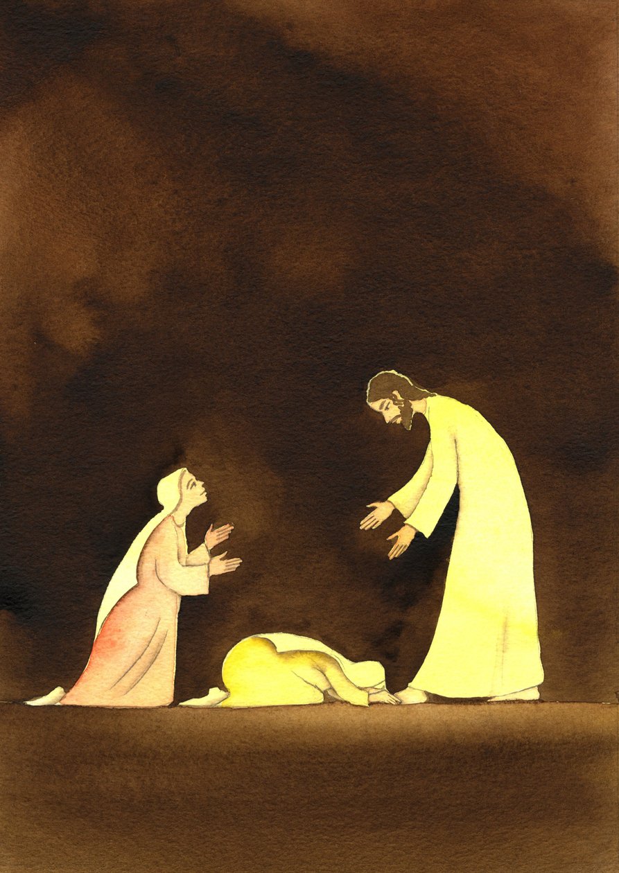 A két Mária a feltámadott Krisztussal, 2001 (papíron) alkotó: Elizabeth Wang