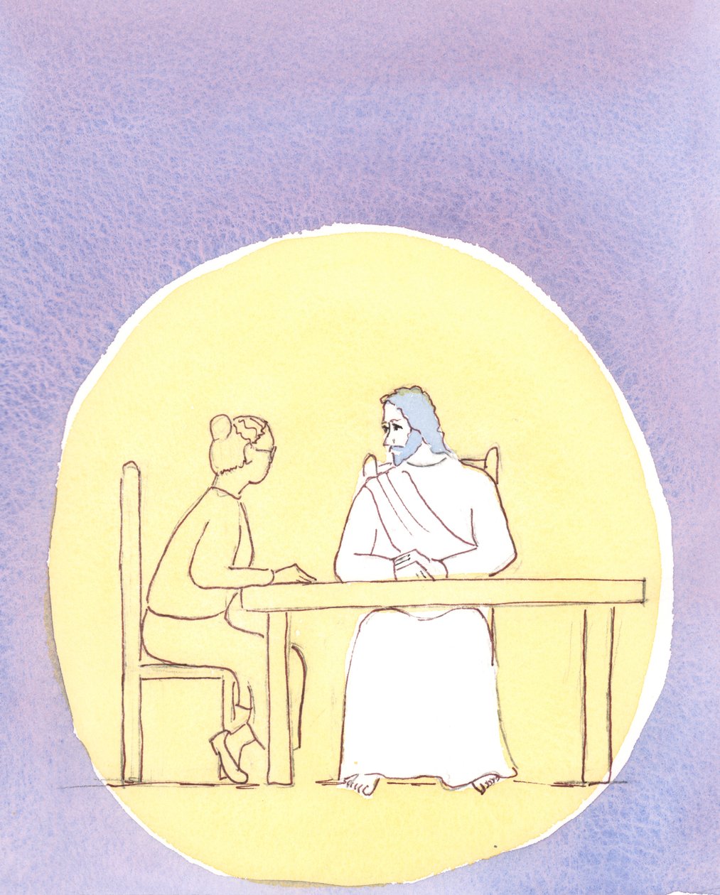 A szentáldozás által jelen vagyunk Krisztussal; és olyan meghitten beszélgethetünk vele, mintha a konyhaasztal körül ülnénk, 2004 (papíron nem) alkotó: Elizabeth Wang