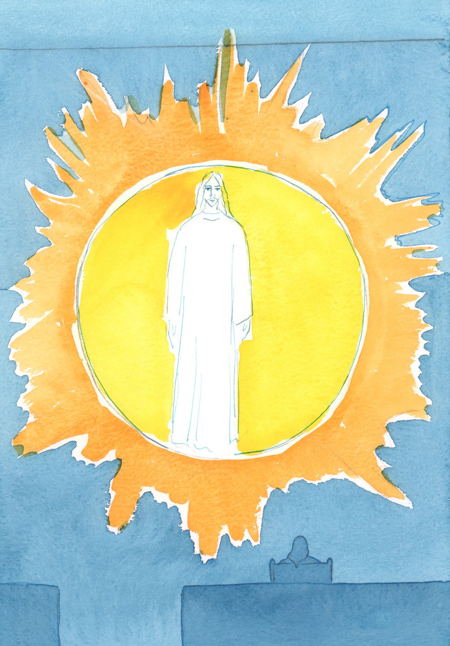 Hallunk egy „Isten alakú üregről” az emberi szív közepén, 2003 (papíron). alkotó: Elizabeth Wang