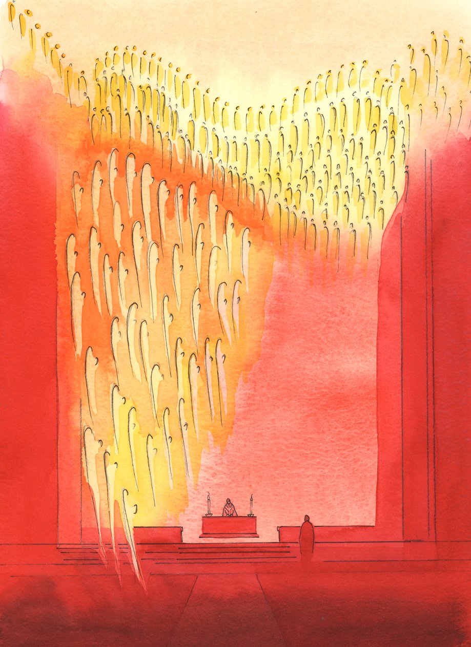 Meglepődnénk, ha látnánk, milyen hálásak a szentek és angyalok, amikor a templomban köszöntjük és tiszteljük őket, 2003 (papíron nem) alkotó: Elizabeth Wang