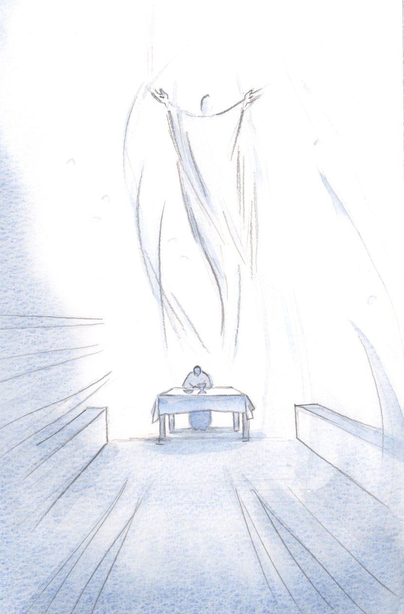 Micsoda ünnep, hogy Krisztus feláldozza magát az oltáron; Angyalai örvendeznek Feltámadott Uruk dicsőségében., 2001 (papíron nélkül) alkotó: Elizabeth Wang