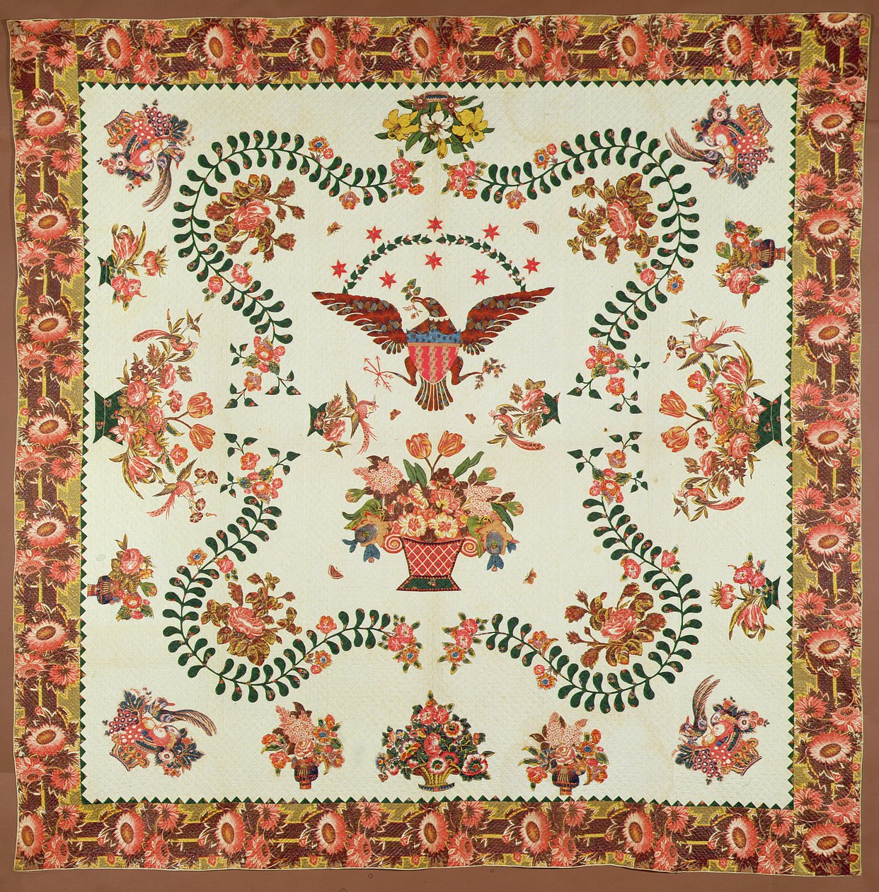 Paplan, 1825 körül (rátétes pamut) alkotó: Elizabeth Welsh