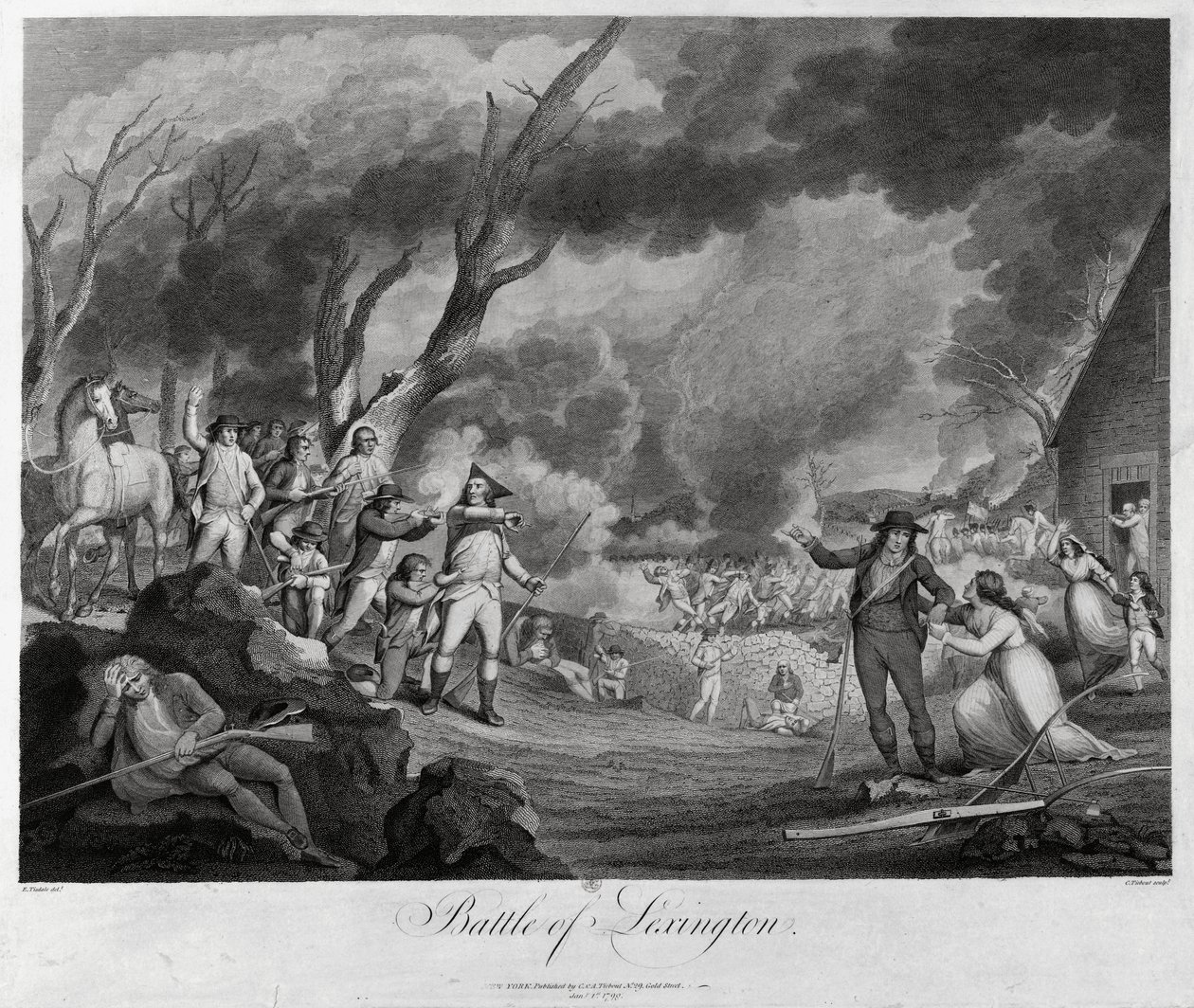A lexingtoni csata, 1775. április 19 alkotó: Elkanah Tisdale