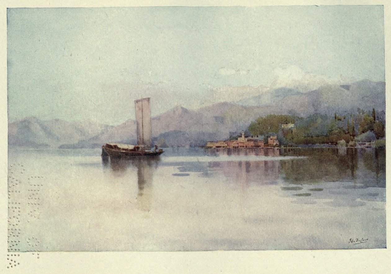 Bellagio, Lago di Como, Illusztráció az "Olasz tavak" című művéből, Richard Bagot alkotó: Ella Du Cane