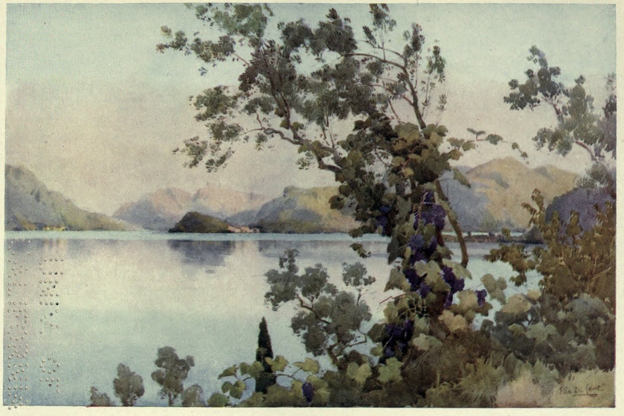 Este, Lago di Como, Illusztráció az "Olasz tavak" című művéből, Richard Bagot alkotó: Ella Du Cane