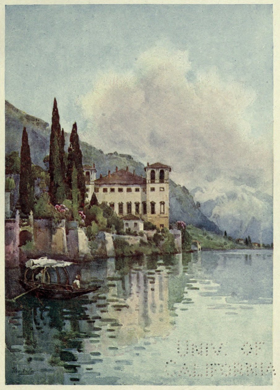 Gravedone, Lago di Como, Illusztráció: "Az olasz tavak", Richard Bagot alkotó: Ella Du Cane