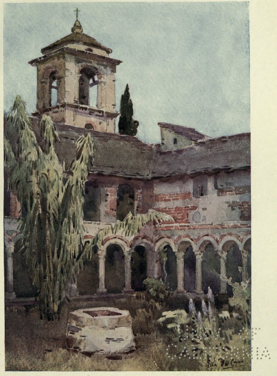 Chiostro di Piona, Comói-tó, Illusztráció: "Az olasz tavak", Richard Bagot alkotó: Ella Du Cane