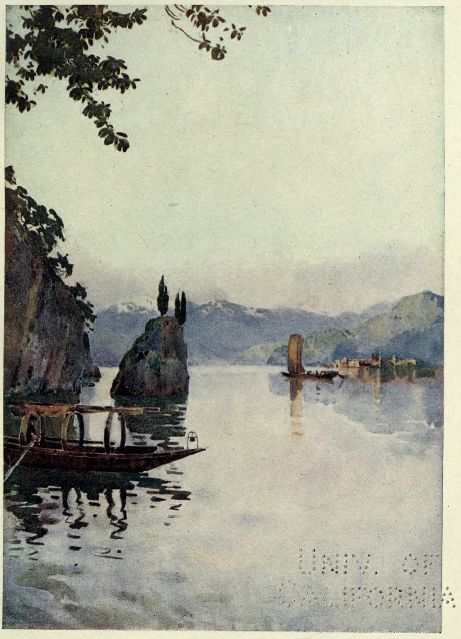 Il Punto di Bellagio, Comói-tó, Illusztráció: "Az olasz tavak", Richard Bagot alkotó: Ella Du Cane