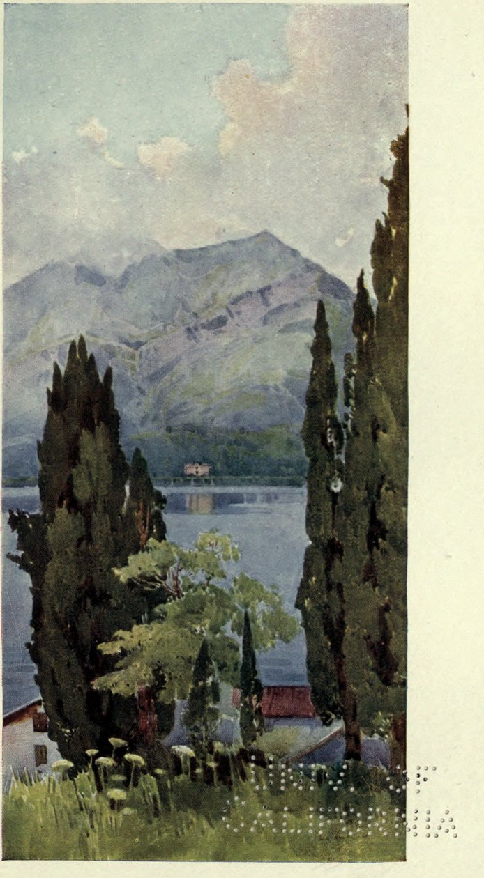 Monte Crocione, Lago di Como, Illusztráció az "Olasz tavak" című művéből, Richard Bagot alkotó: Ella Du Cane