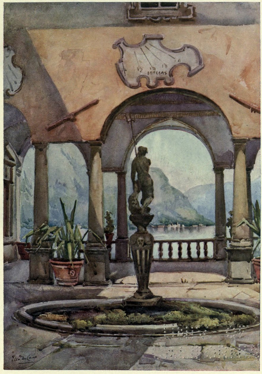 A Loggia, Villa Pliniana, Comói-tó, Illusztráció: Richard Bagot: Az olasz tavak alkotó: Ella Du Cane