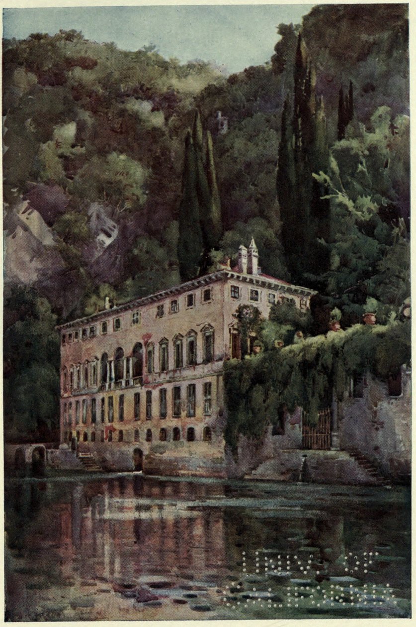 Villa Pliniana, Comói-tó, Illusztráció Richard Bagot „Az olasz tavak” című művéből alkotó: Ella Du Cane