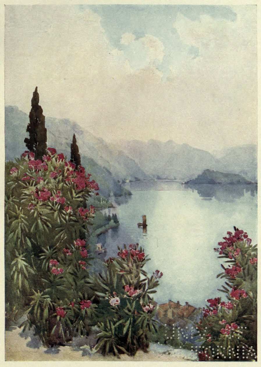 Villa Serbelloni, Lago di Como, Illusztráció: "Az olasz tavak", Richard Bagot alkotó: Ella Du Cane