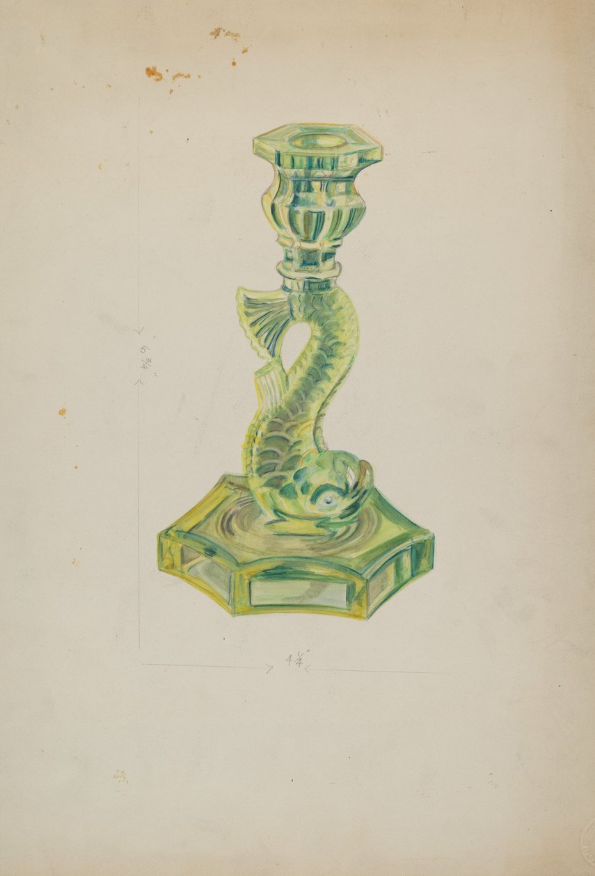 Delfin gyertyatartó alkotó: Ella Josephine Sterling