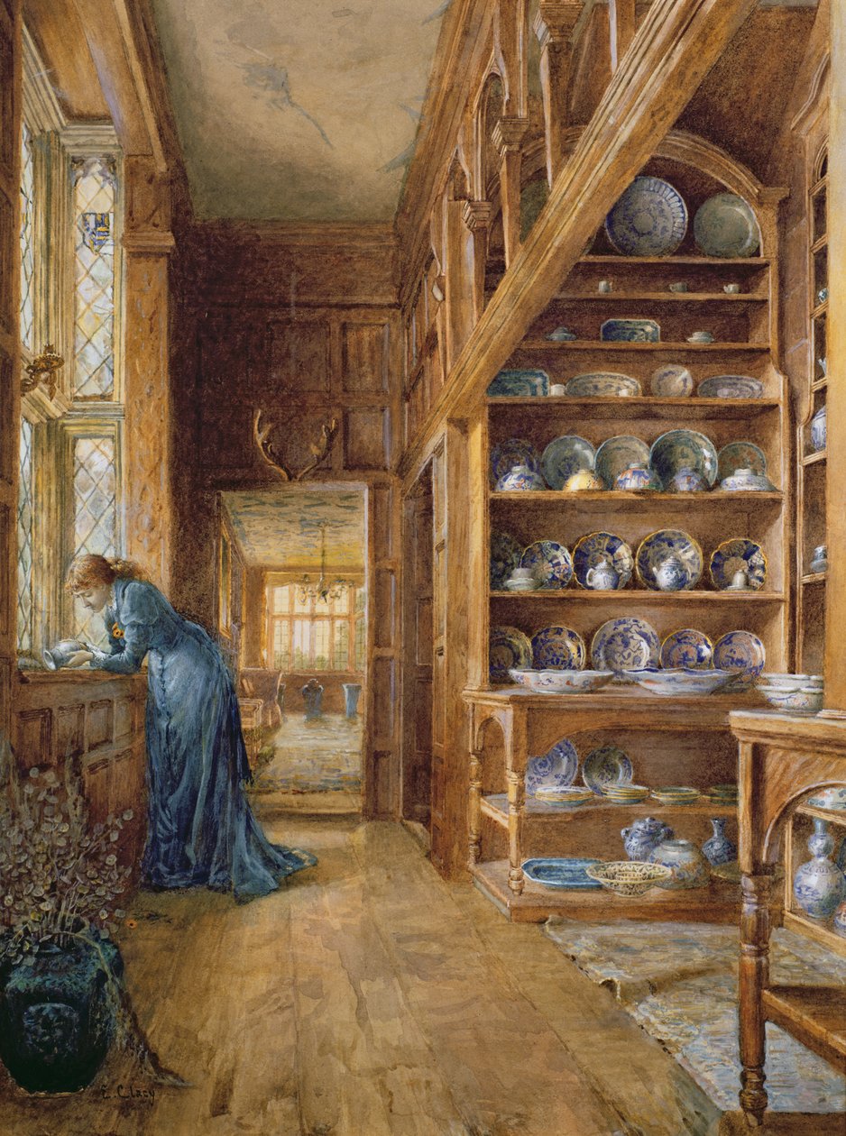 Egy paneles ház belseje imari és kék-fehér porcelán kollekcióval alkotó: Ellen Clacy