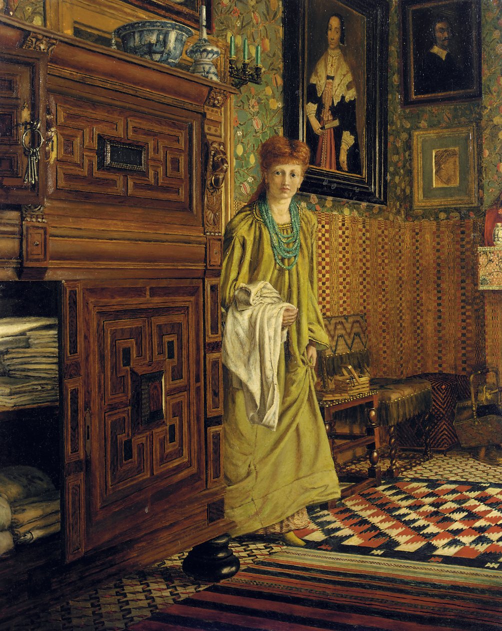 Lady Alma-Tadema Laura portréja, aki valószínűleg belép a holland szobába a Townshend House-ban, a Regent