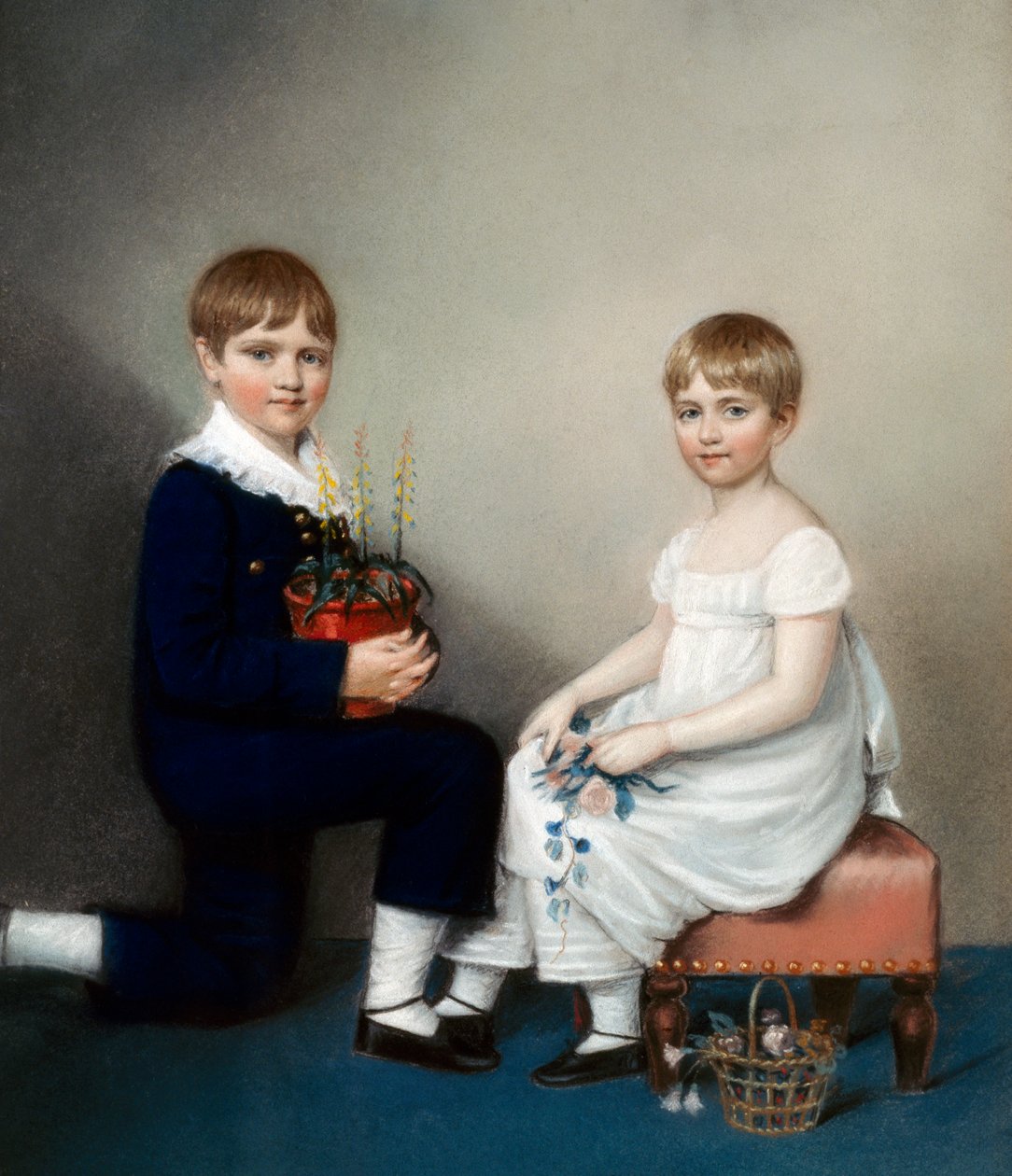 Charles (hat éves) és Catherine Darwin (olaj, vászon) alkotó: Ellen Sharples