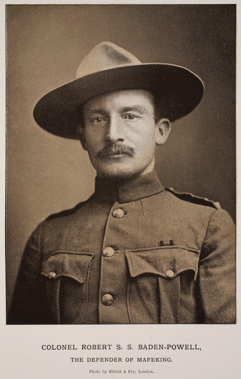 Robert S.S. Baden-Powell ezredes, Mafeking védelmezője (szepiaszínű fotó) alkotó: Elliott und Fry Studio