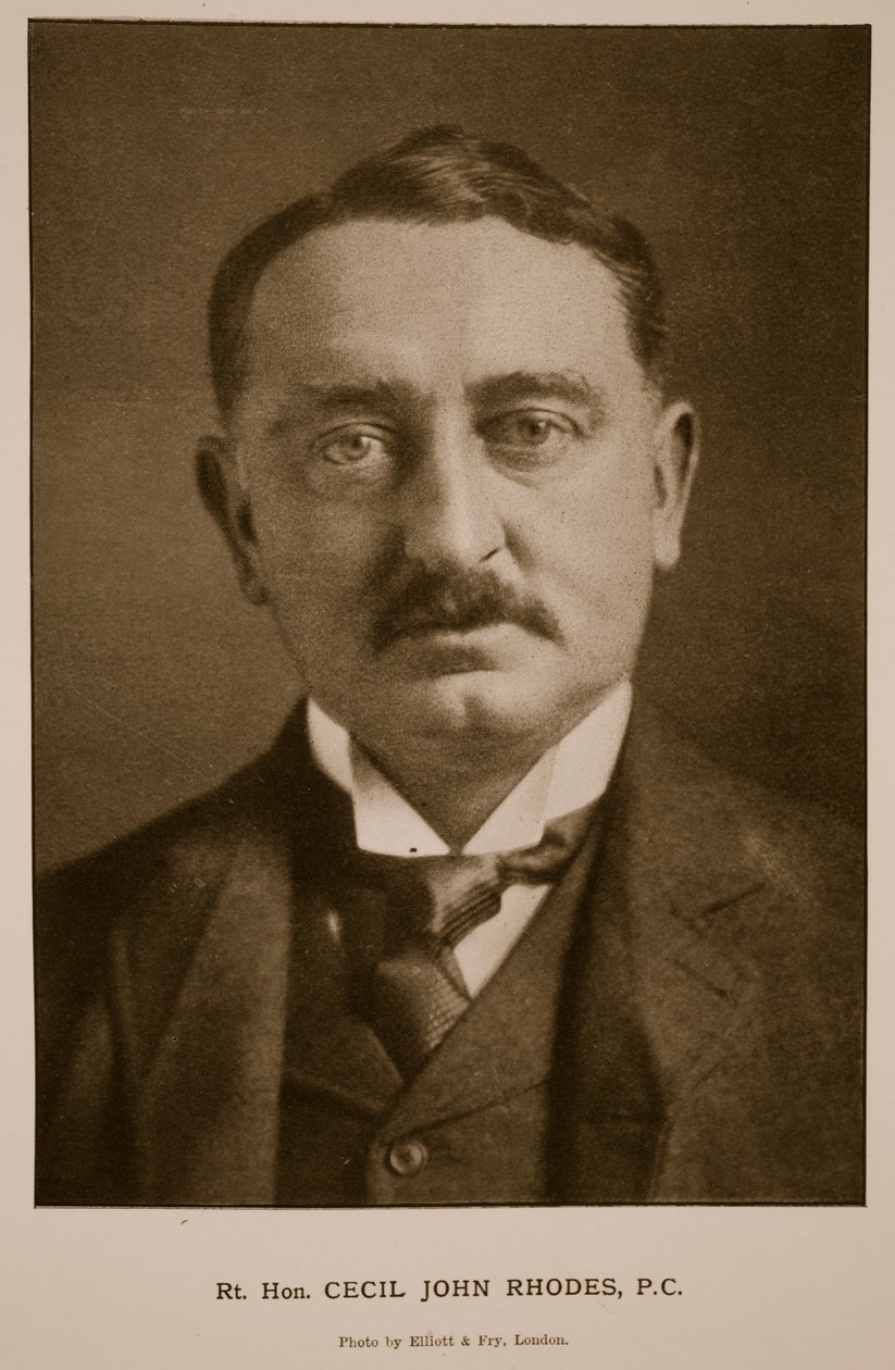 Rt Hon Cecil Rhodes, P.C. (szépia fotó) alkotó: Elliott und Fry Studio