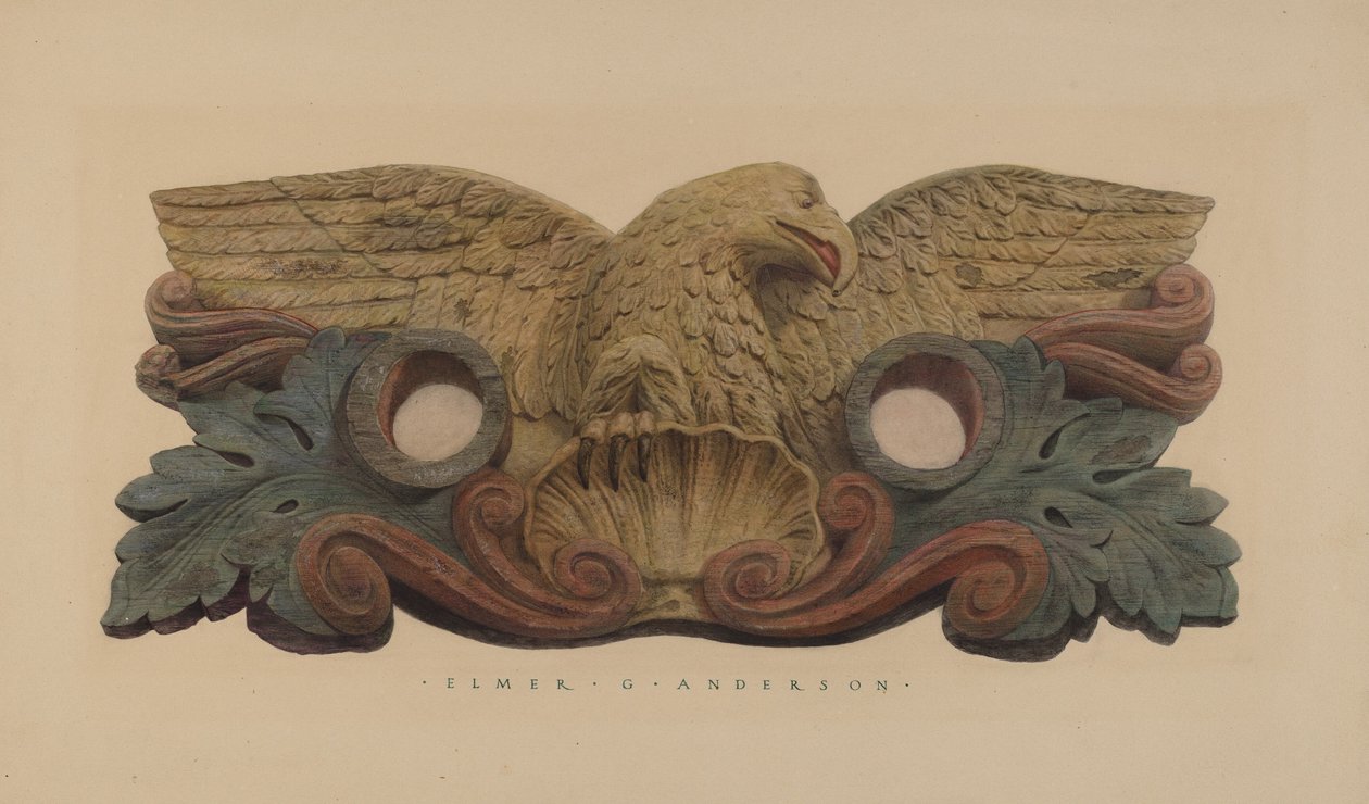 Tömlőtartó Fire Company Insigniával alkotó: Elmer G. Anderson