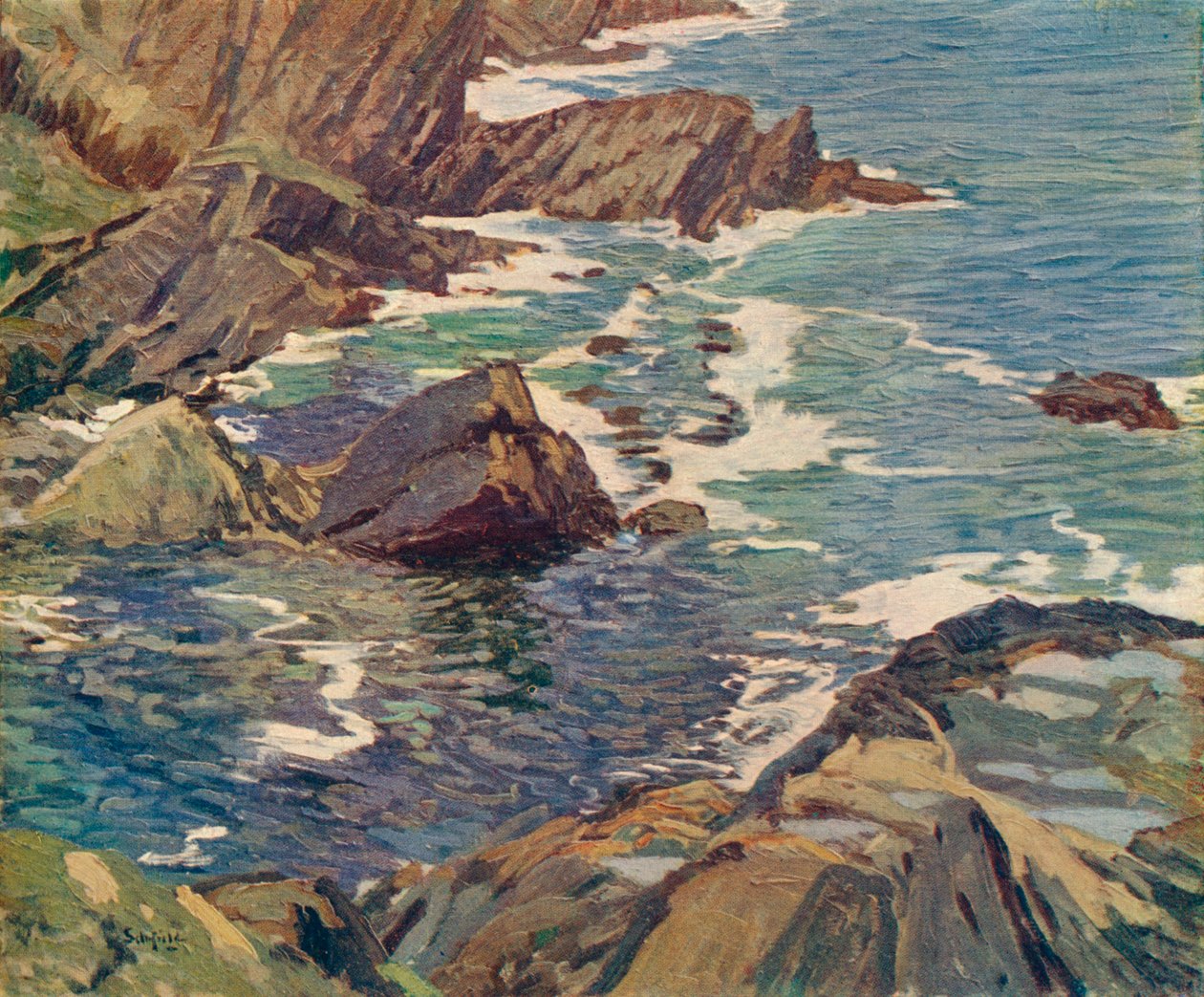 „A Cornish Cove”, 1912 alkotó: Elmer Schofield