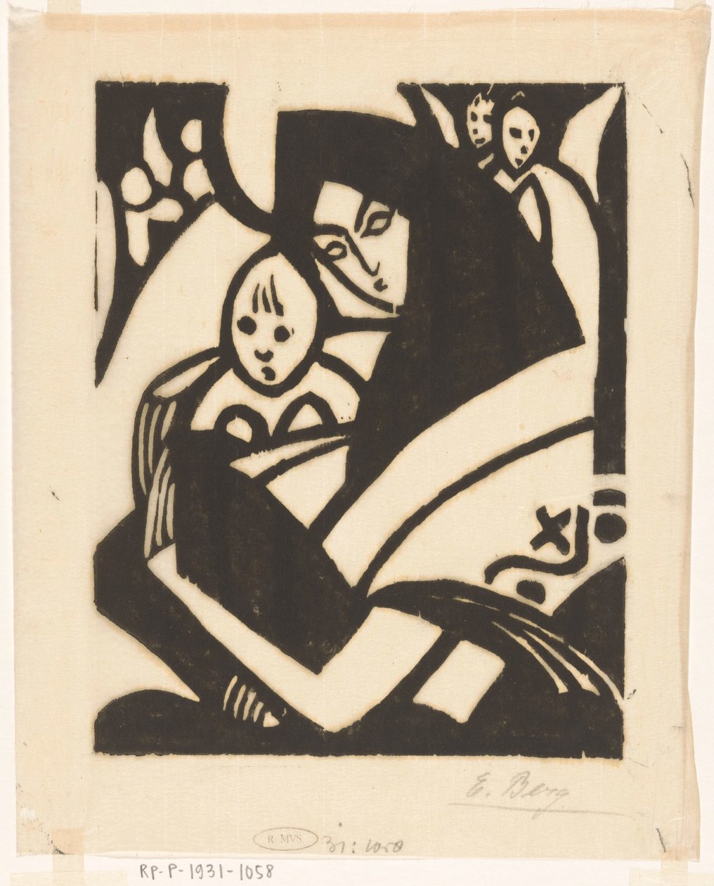 Madonna gyermekkel az arc ellen Anya gyermekével alkotó: Else Berg (signed by artist)