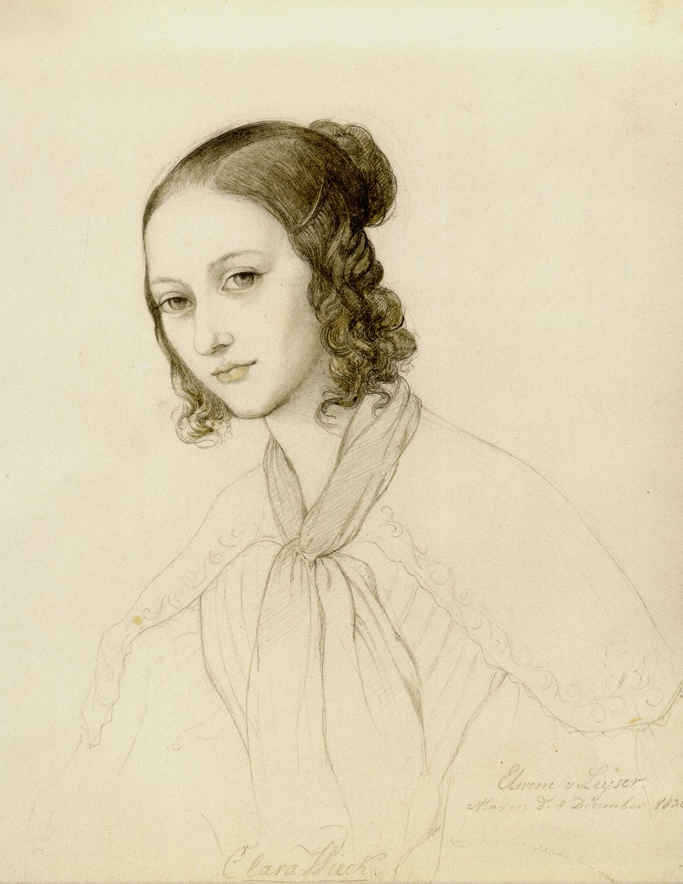 Clara Wieck-Schumann portréja 1819-1896, 1836. alkotó: Elwine von Leyser