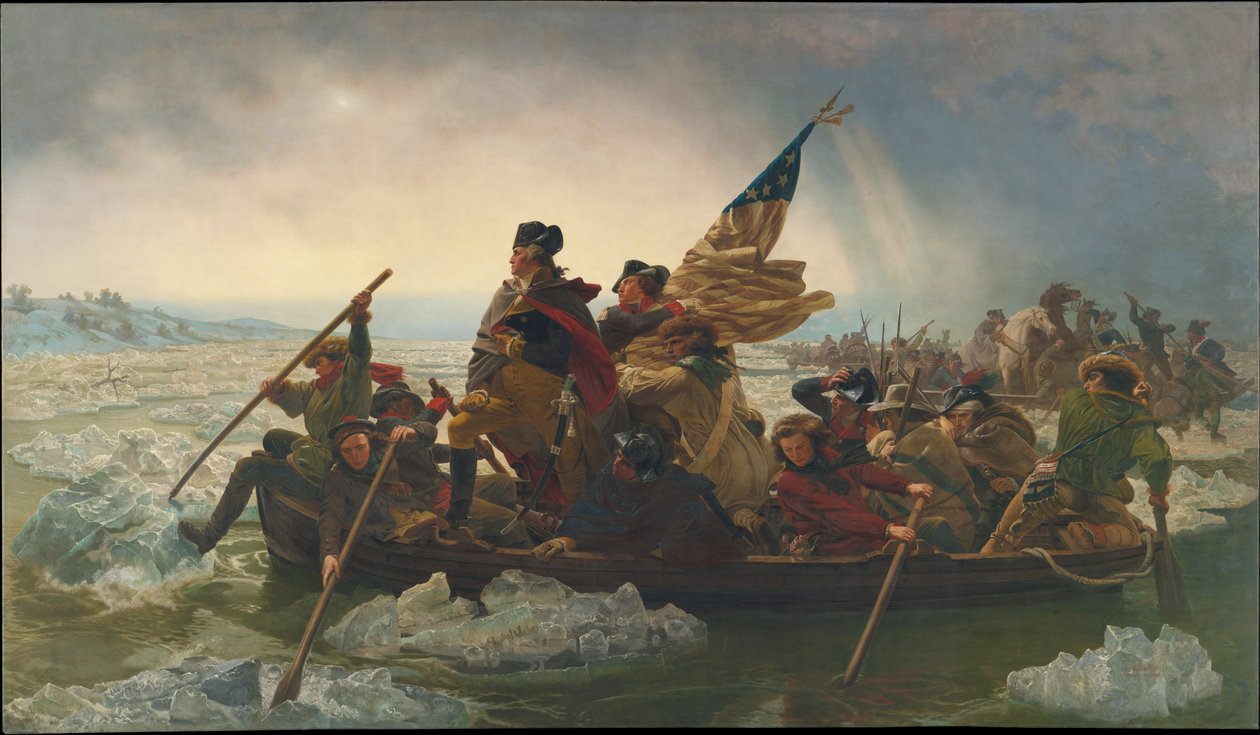 Washington átkelés a Delaware folyón, 1776. december 25., 1851 (egy 1848-ban festett eredeti másolata) alkotó: Emanuel Gottlieb Leutze