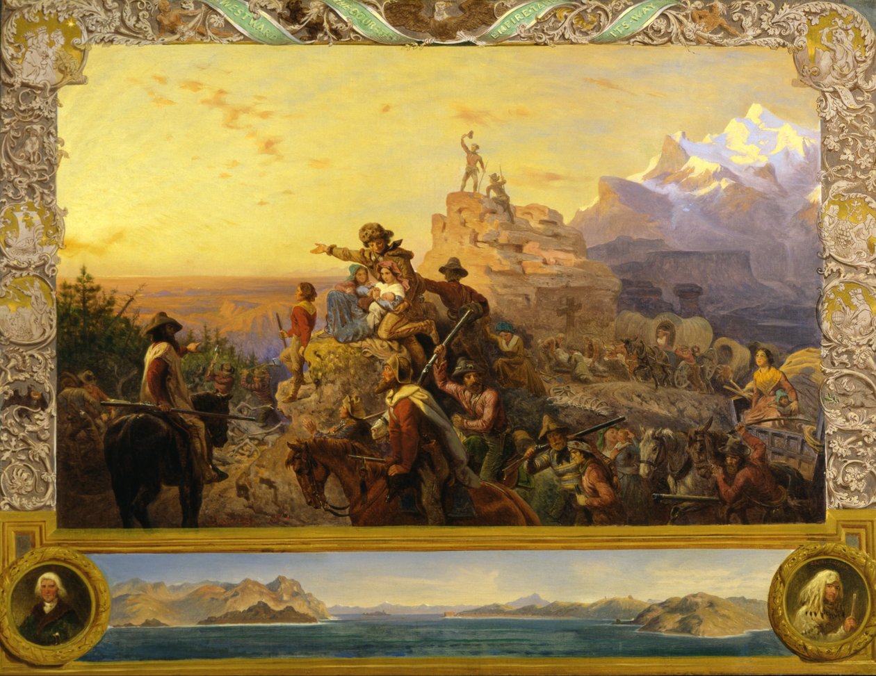 Nyugat felé a Birodalom folyamata utat mutat (falfestmény, USA Capitolium) alkotó: Emanuel Gottlieb Leutze