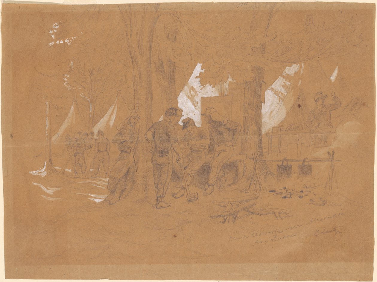 Camp Ellsworth, Alexandria közelében – Öt Zouave alkotó: Emanuel Gottlieb Leutze