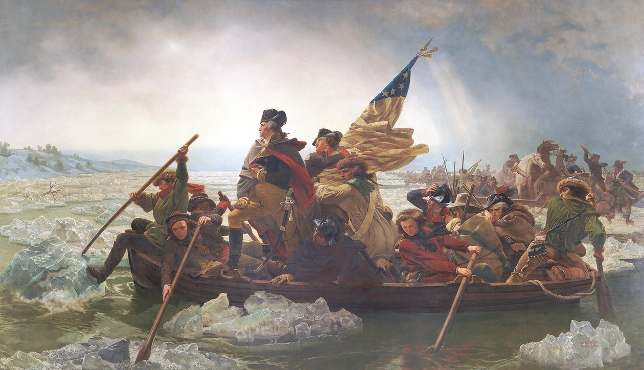 Washington átkelés a Delaware-en; 1776. karácsony; 19. század vége (oleográf) alkotó: Emanuel Gottlieb after Leutze
