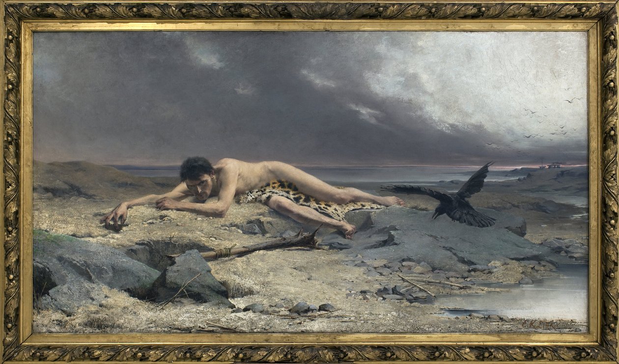 Káin. Emanuel Krescenc Liska (1852-1903) festménye, Olaj, vászon alkotó: Emanuel Kresenc Liska