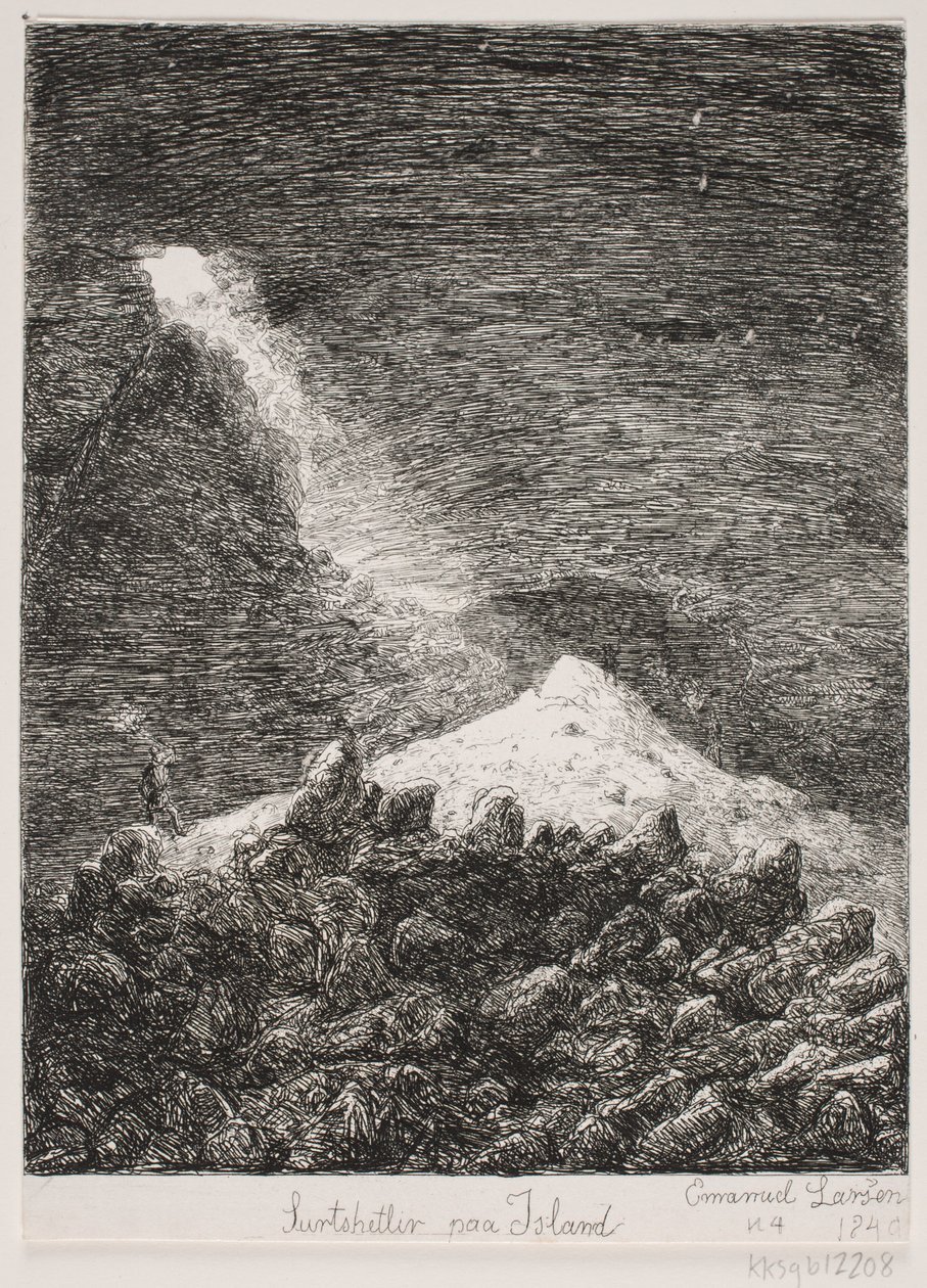 Surtshellír Izlandon alkotó: Emanuel Larsen