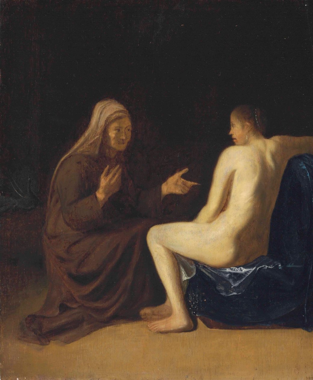 Német: Sitzender Akt (Vertumnus és Pomona) Vertumnus és Pomona alkotó: Emanuel de Witte