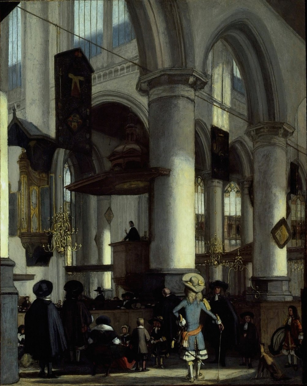 A régi templom belseje, Delft, c. 1680. alkotó: Emanuel de Witte