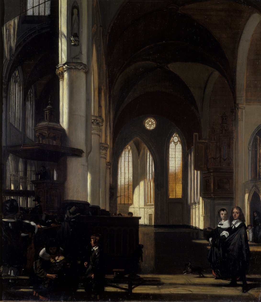 Egy gótikus templom belseje, 1650 körül (olaj, tölgy) alkotó: Emanuel de Witte