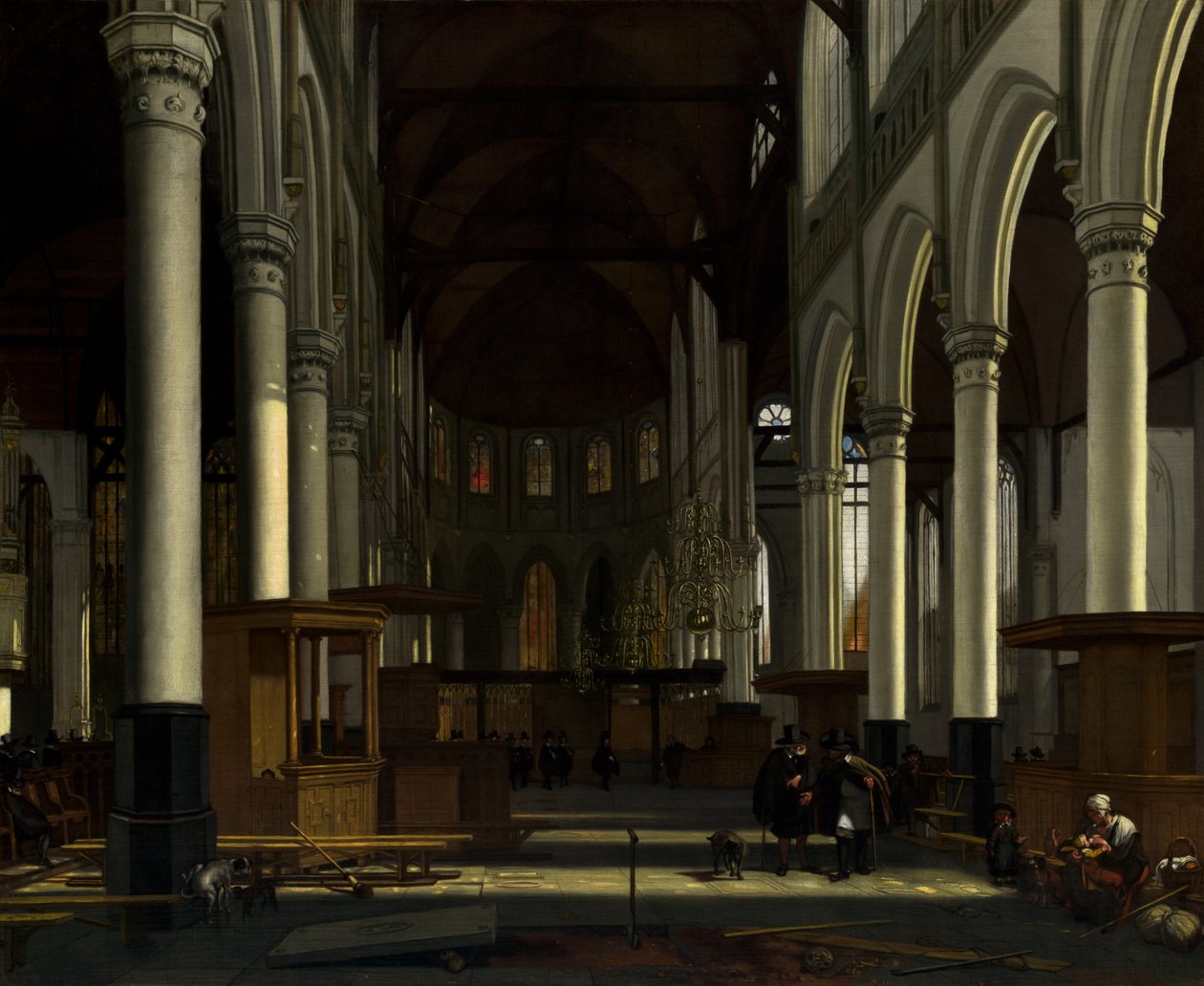 A régi templom belseje, Amszterdam, c. 1660. alkotó: Emanuel de Witte
