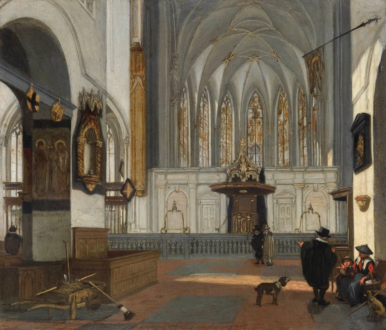 ""Az utrechti Szent János-templom kórusának képe) Emanuel De Witte festménye (1616/17-1692) 1650 körül - Olaj, réz Méret 22,6x26,1 cm Fondation Custodia alkotó: Emanuel de Witte