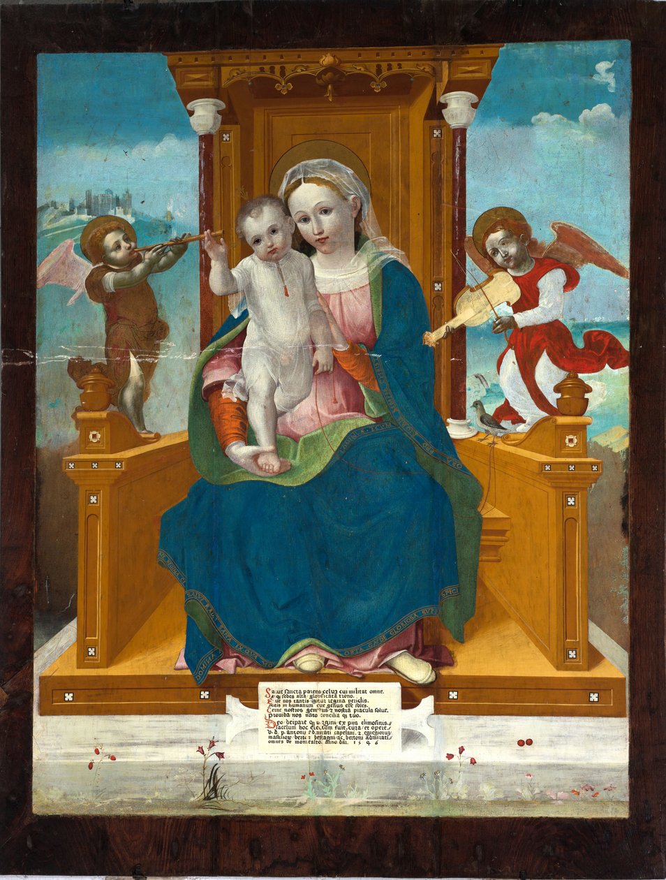 Madonna és gyermeke angyalokkal alkotó: Emanuele Macario