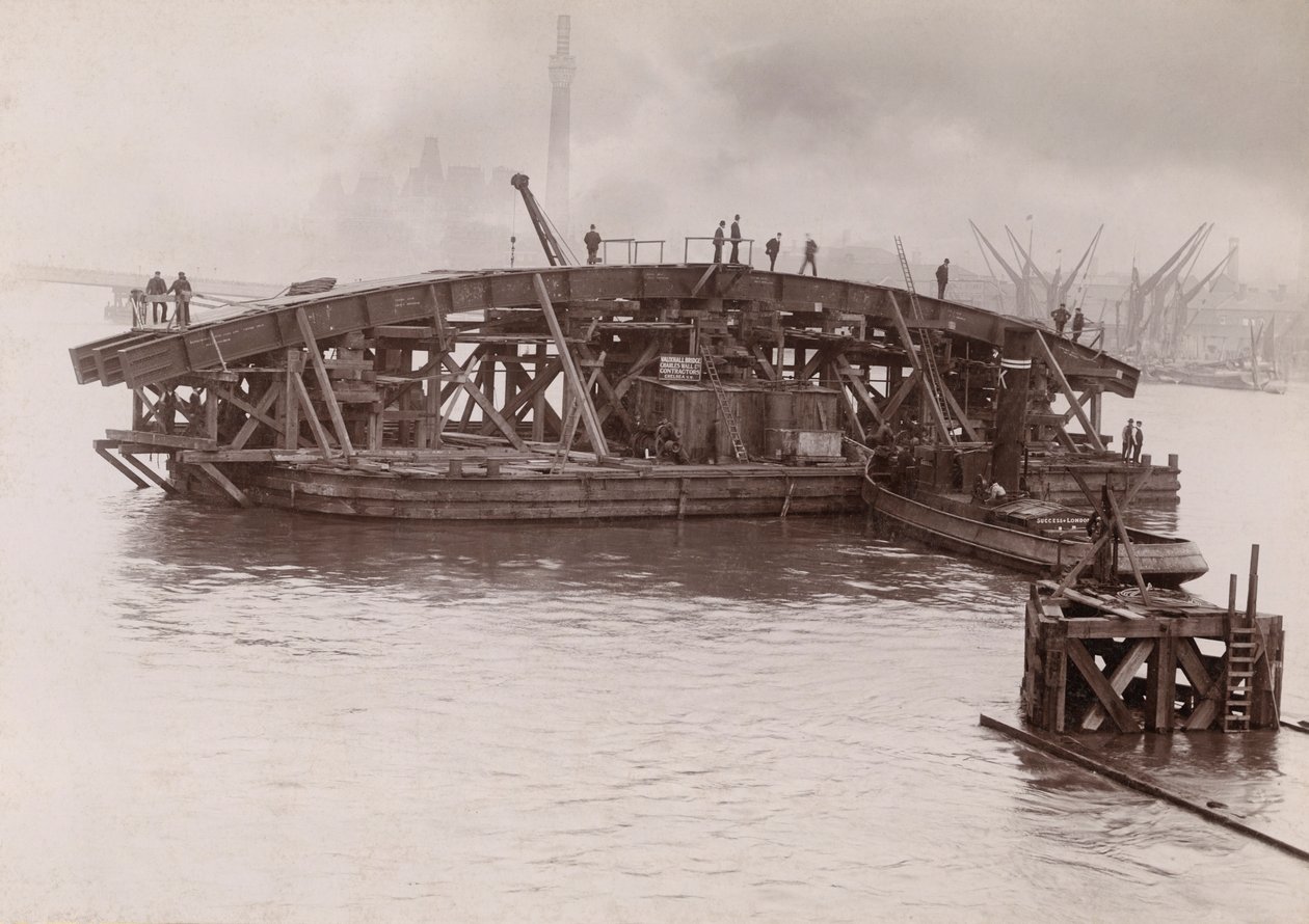 A Vauxhall híd építése, London, 1903-1904 alkotó: Emberson and Sons