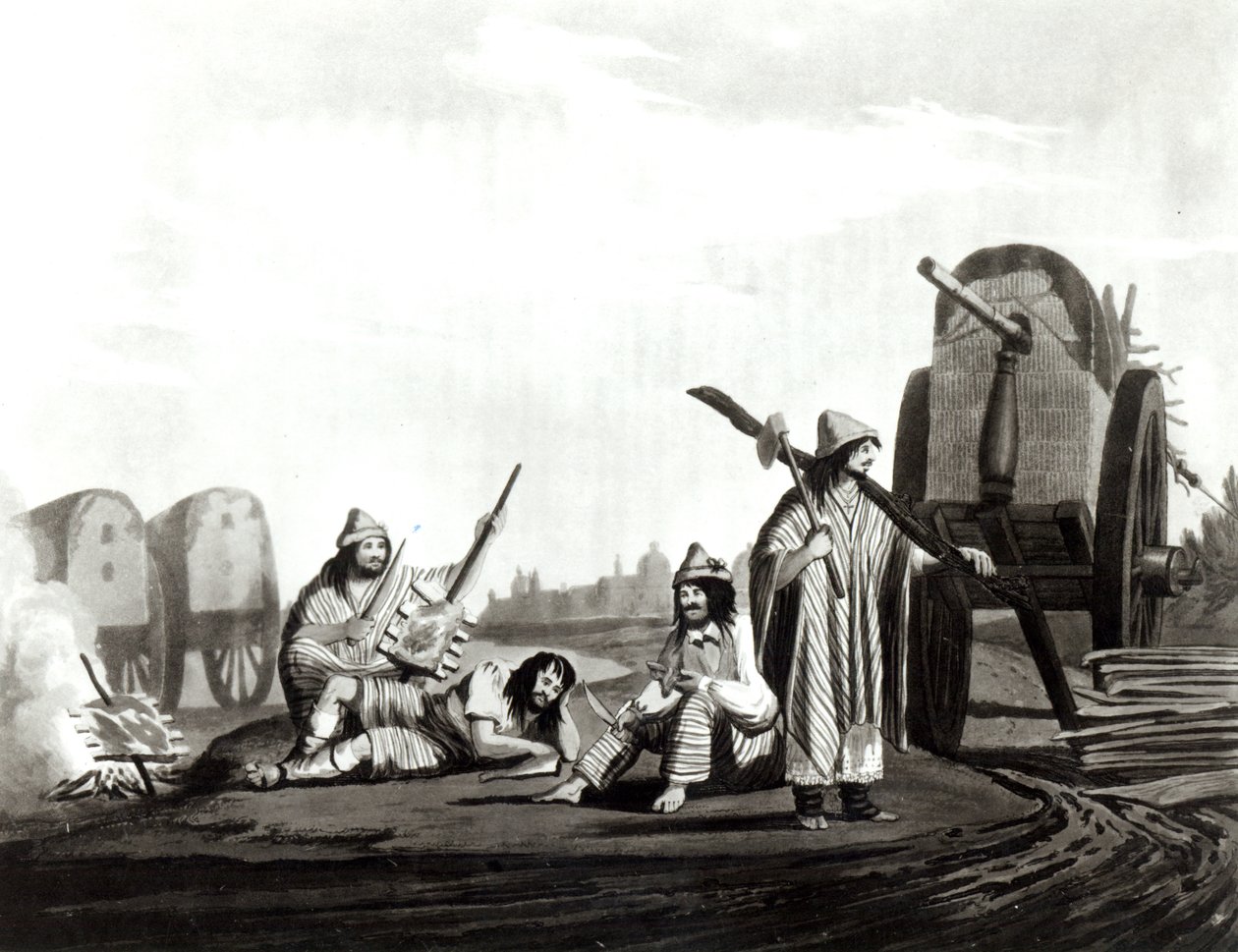 Gauchos (rusztikus) Tucumanból, 1820 alkotó: Emeric Essex Vidal