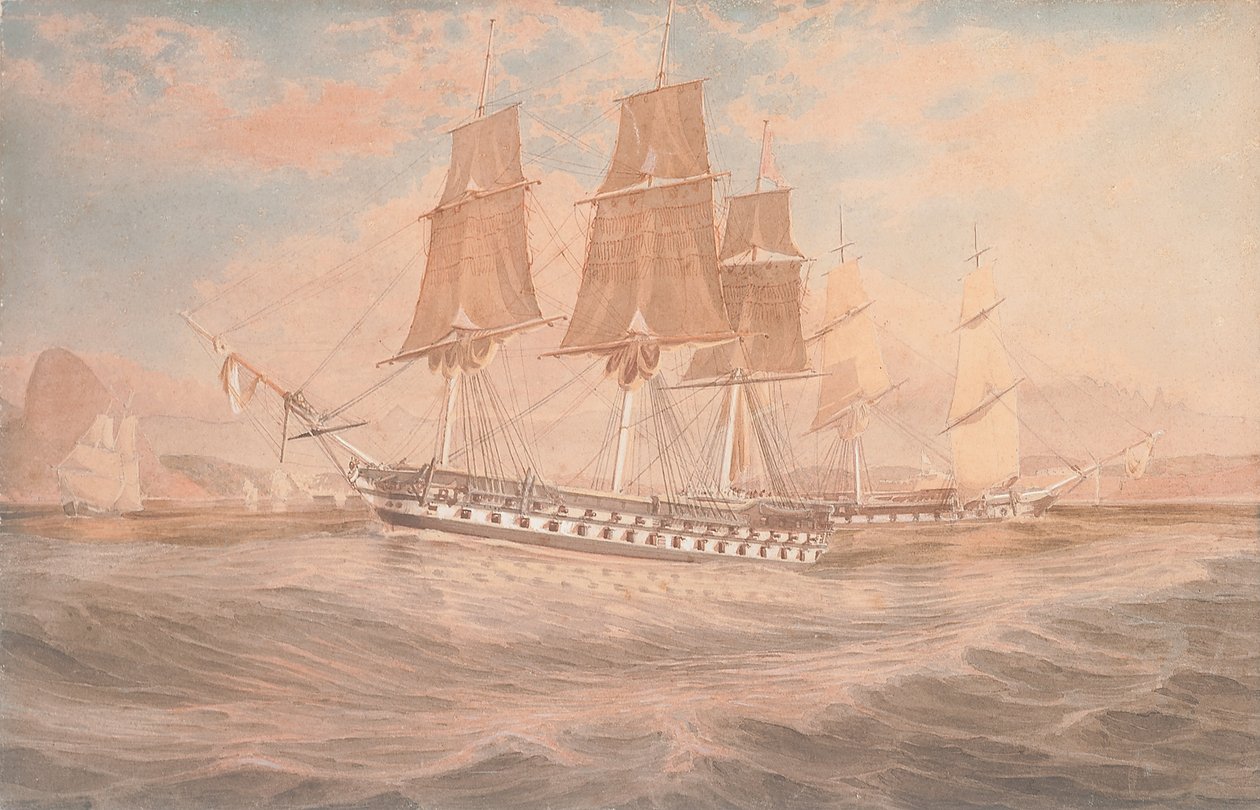 HMS Ganges és Thetis Rio de Janeiróban alkotó: Emeric Essex Vidal