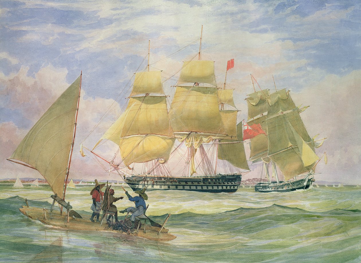 A HM 1829-ben szállítja a Gangest és a Sapphire-t Pernambucónál alkotó: Emeric Essex Vidal