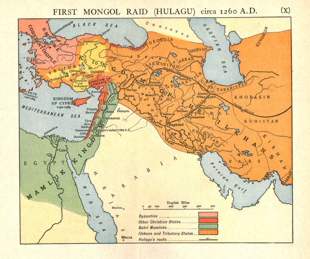 „First Mongol Raid Hulagu, i. e. 1400 körül”, 1915. alkotó: Emery Walker Ltd