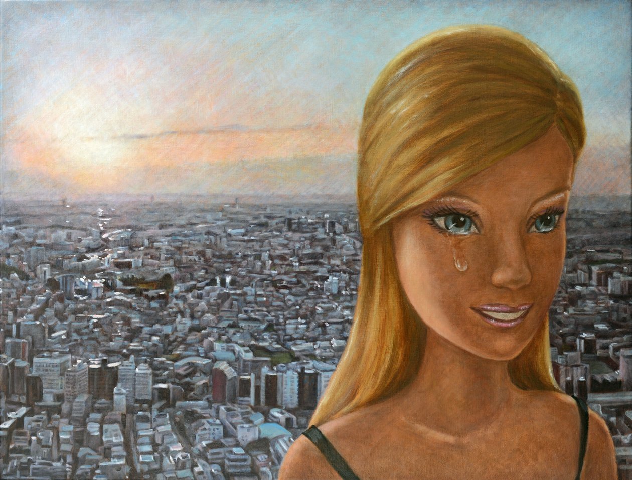 Barbie szürkületben, 2012 (olaj, vászon) alkotó: Emiko Aida
