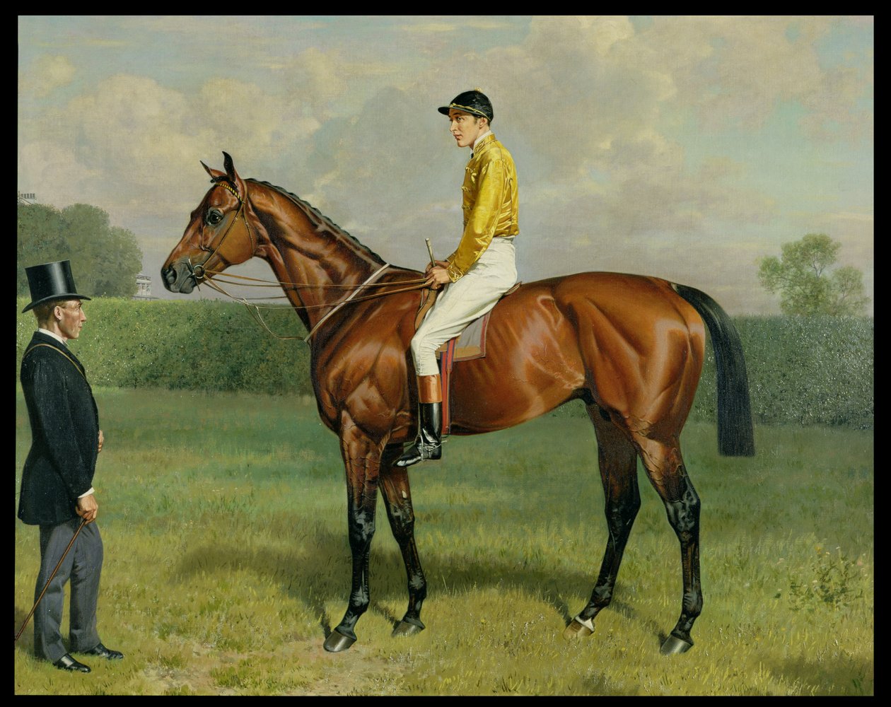 Ormonde, az 1886-os Derby győztese, 1886 olaj, vászon részlet a 188204-ből alkotó: Emil Adam