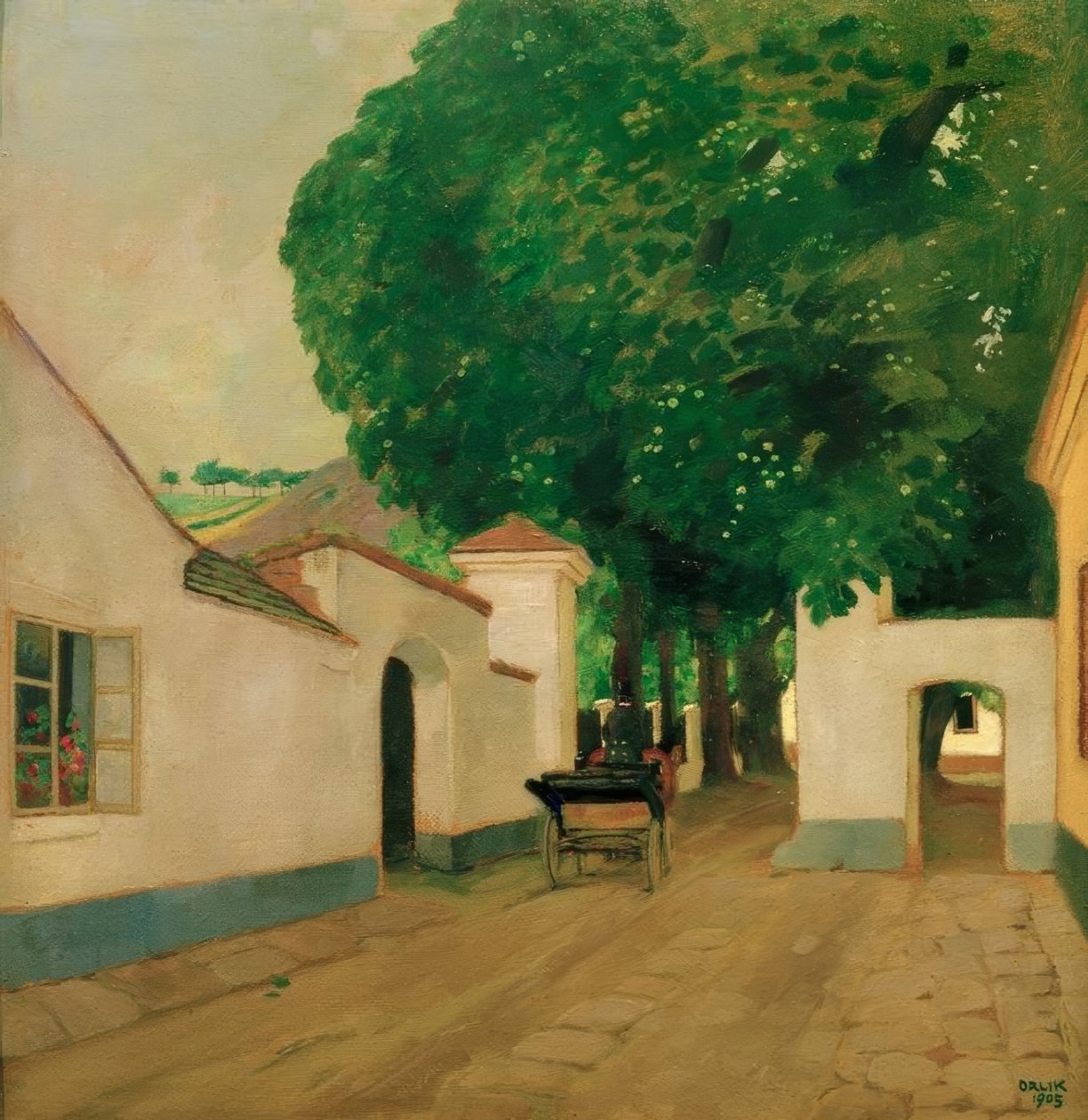 A kastély bejárata alkotó: Emil Orlik