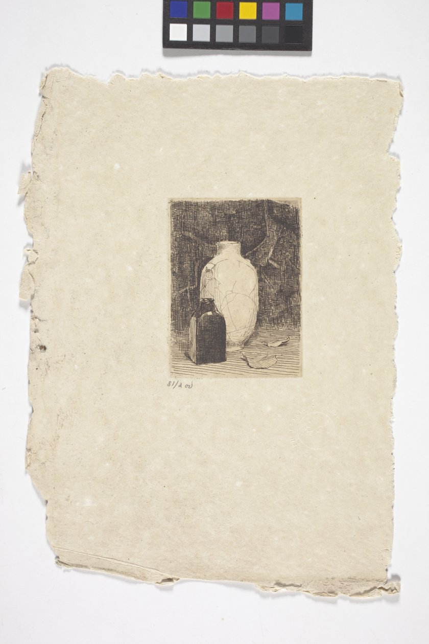 Csendélet vázával és üveggel (tinta) alkotó: Emil Carlsen