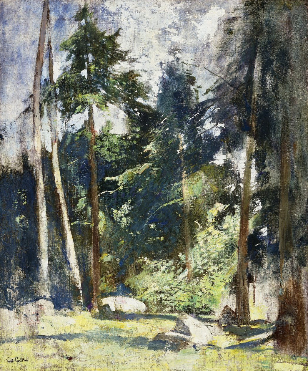Magas fenyők alkotó: Emil Carlsen